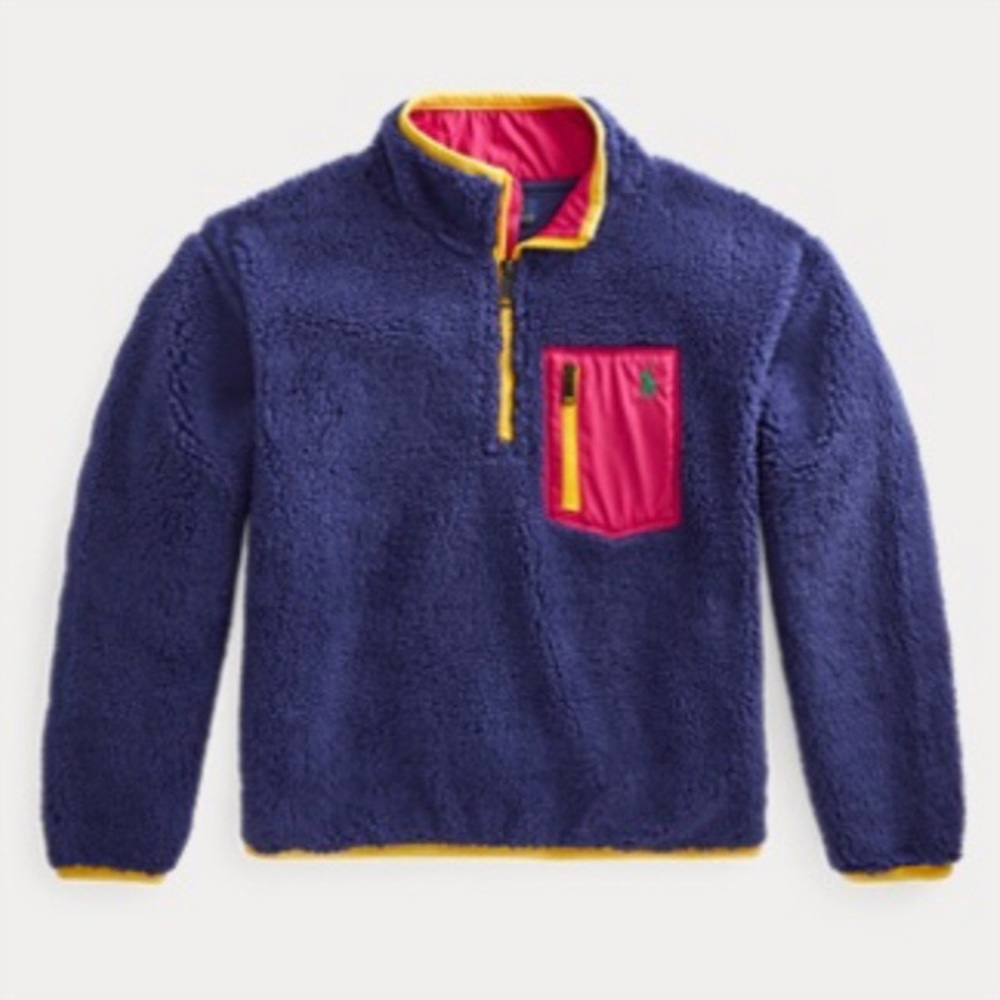 Polo Ralph Lauren 1/4 Zip Teddy Fleece Jacket Sz S/7